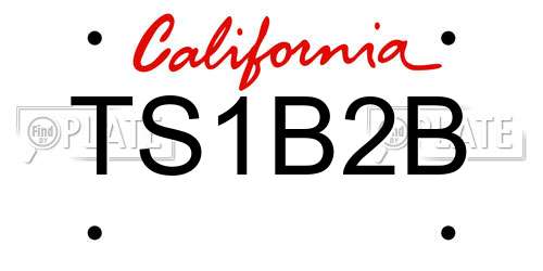 TS1B2B California License Plate
