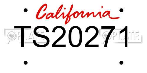 TS20271 California License Plate