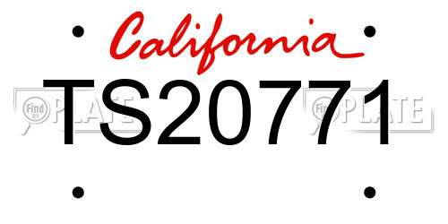 TS20771 California License Plate