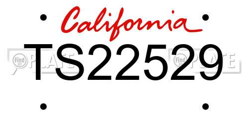 TS22529 California License Plate