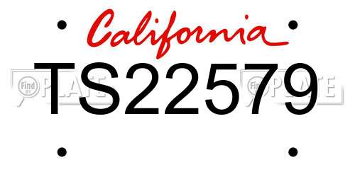 TS22579 California License Plate