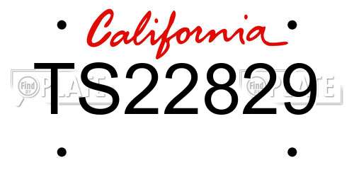 TS22829 California License Plate