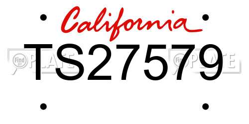 TS27579 California License Plate