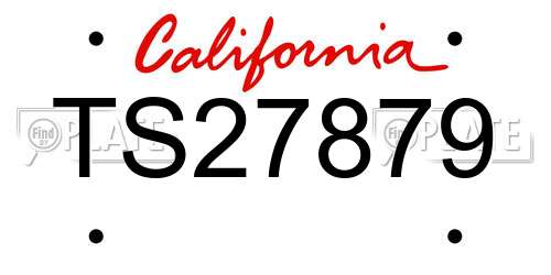 TS27879 California License Plate