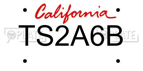 TS2A6B California License Plate