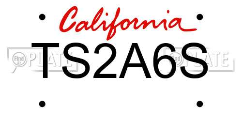 TS2A6S California License Plate