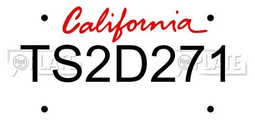 TS2D271 California License Plate