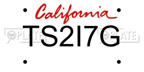 TS2I7G California License Plate