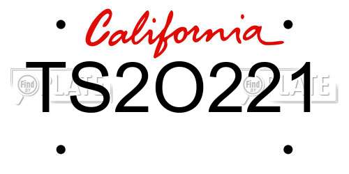 TS2O221 California License Plate