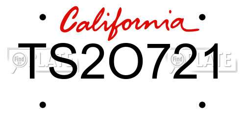 TS2O721 California License Plate
