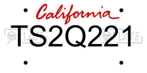 TS2Q221 California License Plate