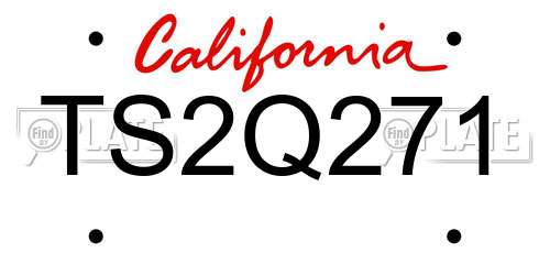 TS2Q271 California License Plate