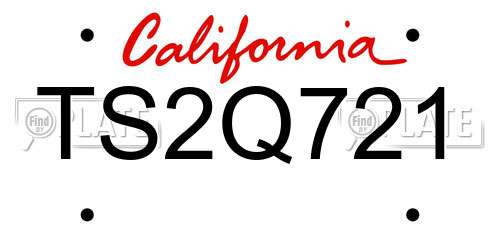 TS2Q721 California License Plate