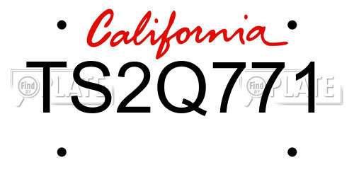 TS2Q771 California License Plate