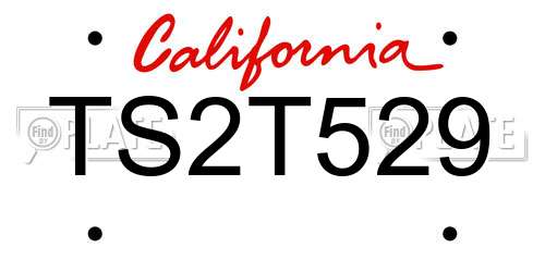 TS2T529 California License Plate