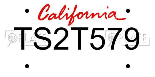 TS2T579 California License Plate