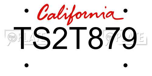 TS2T879 California License Plate