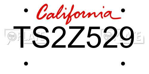 TS2Z529 California License Plate
