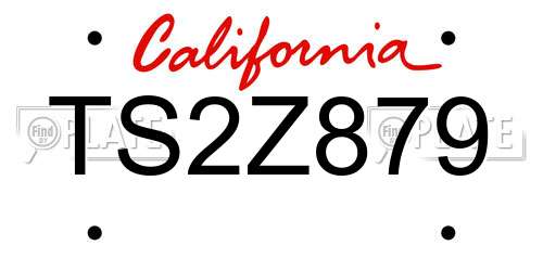 TS2Z879 California License Plate