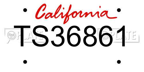 TS36861 California License Plate
