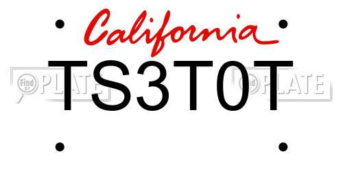 TS3T0T California License Plate