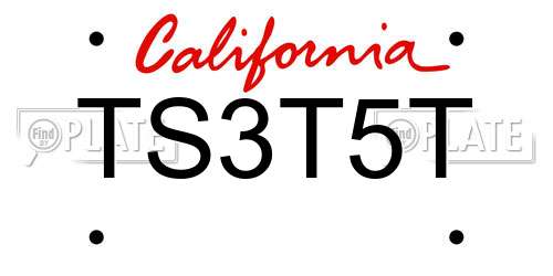 TS3T5T California License Plate