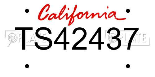 TS42437 California License Plate