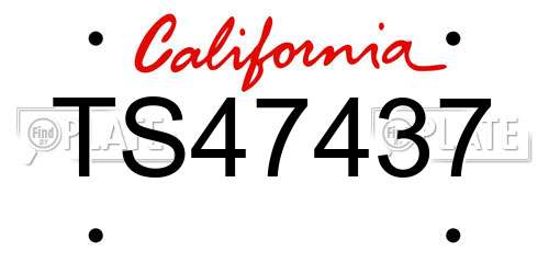 TS47437 California License Plate