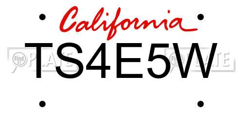 TS4E5W California License Plate