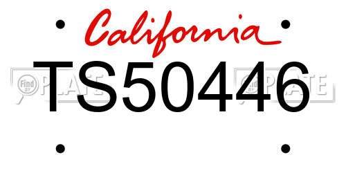 TS50446 California License Plate