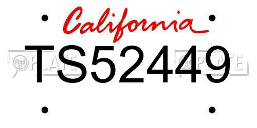 TS52449 California License Plate