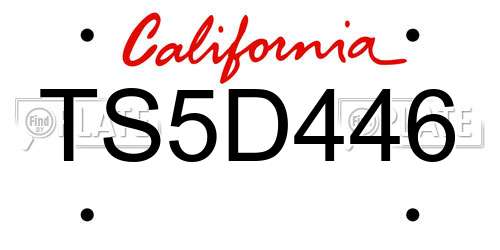TS5D446 California License Plate