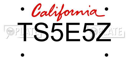 TS5E5Z California License Plate