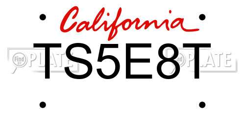 TS5E8T California License Plate