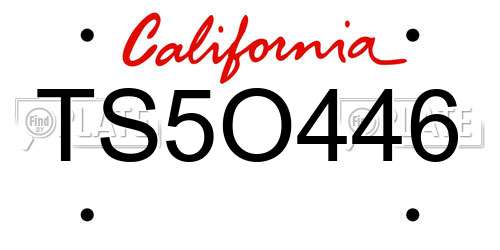 TS5O446 California License Plate