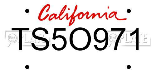 TS5O971 California License Plate