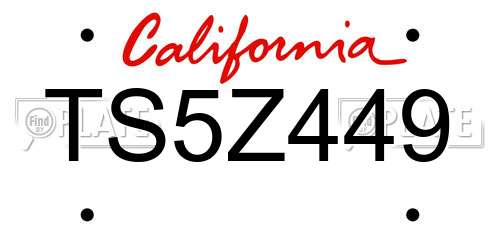 TS5Z449 California License Plate