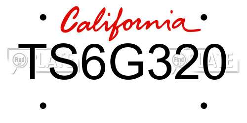 TS6G320 California License Plate