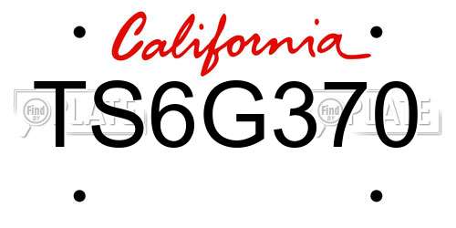 TS6G370 California License Plate
