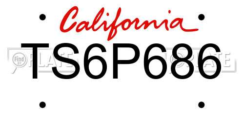 TS6P686 California License Plate