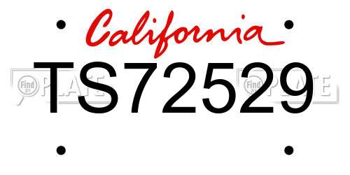 TS72529 California License Plate