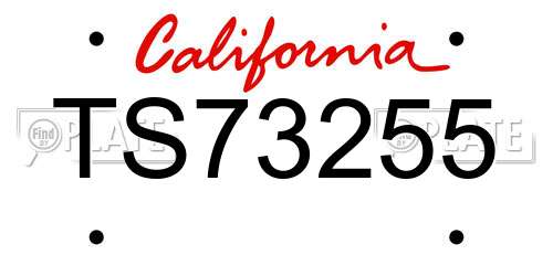 TS73255 California License Plate