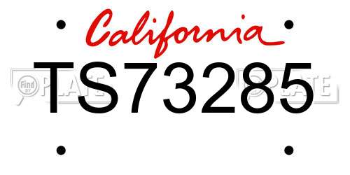 TS73285 California License Plate