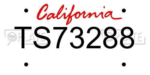 TS73288 California License Plate