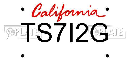 TS7I2G California License Plate