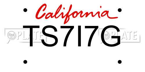 TS7I7G California License Plate