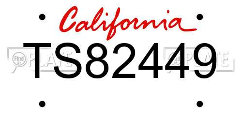 TS82449 California License Plate