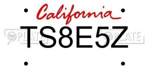 TS8E5Z California License Plate