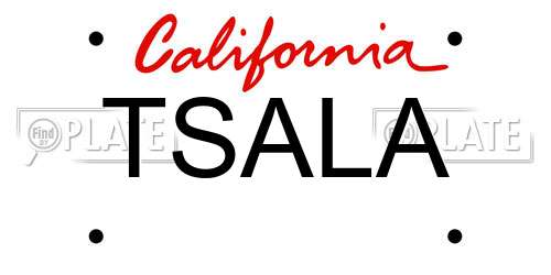 TSALA California License Plate