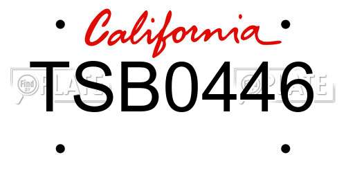 TSB0446 California License Plate
